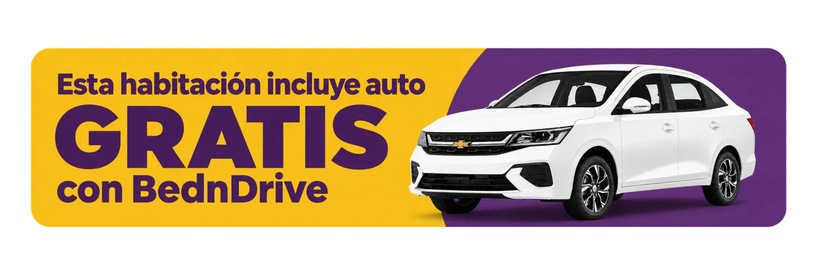 Esta habitación incluye auto GRATIS con BednDrive